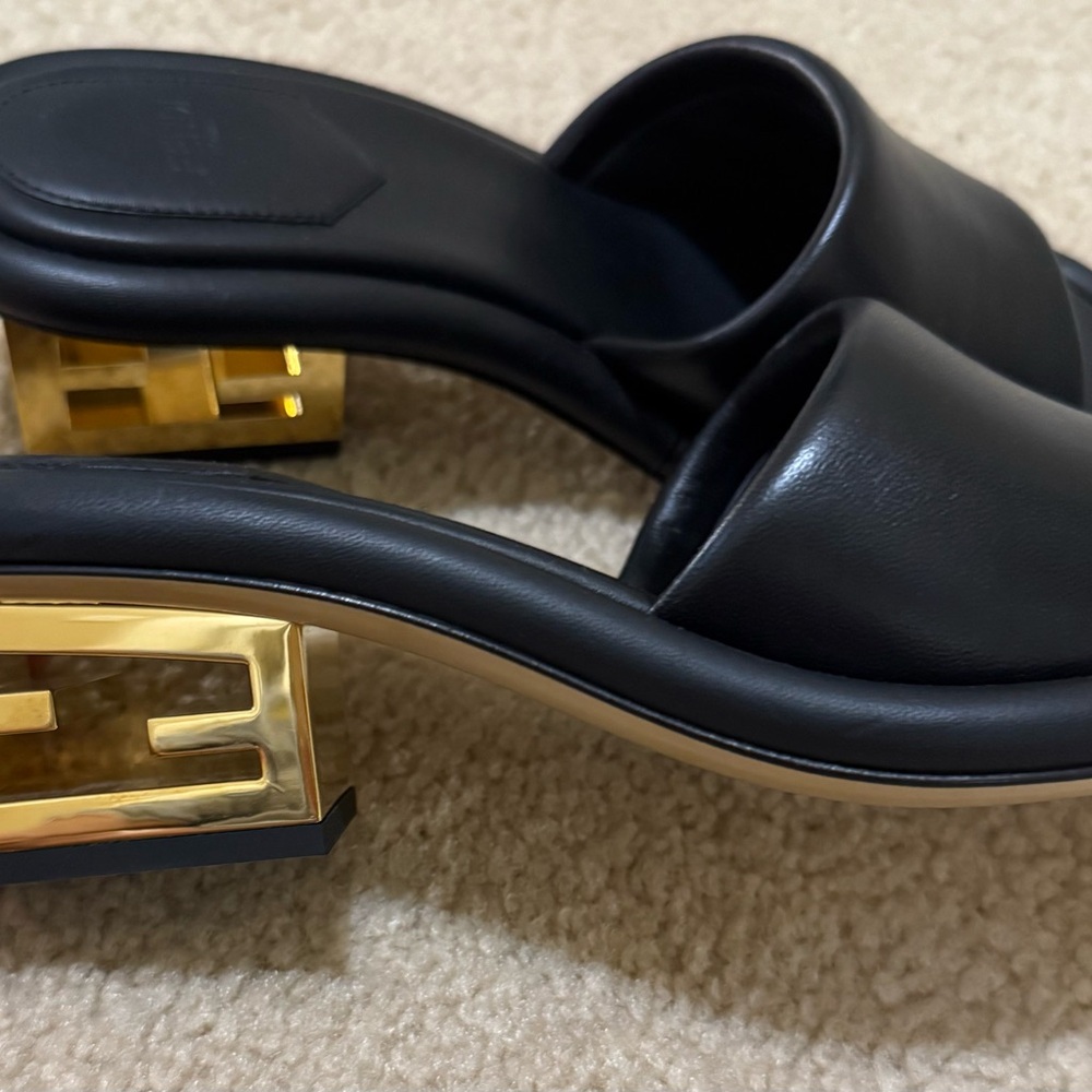 New! Fendi FF Baguette Motif Wide-Band Slides-6.5 - Picture 8 of 9